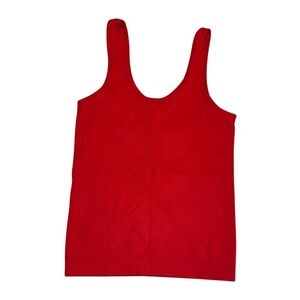 Streetwear Society Bold Red Cropped Tank Top Womens Size Small Scoop Neck Ribbed